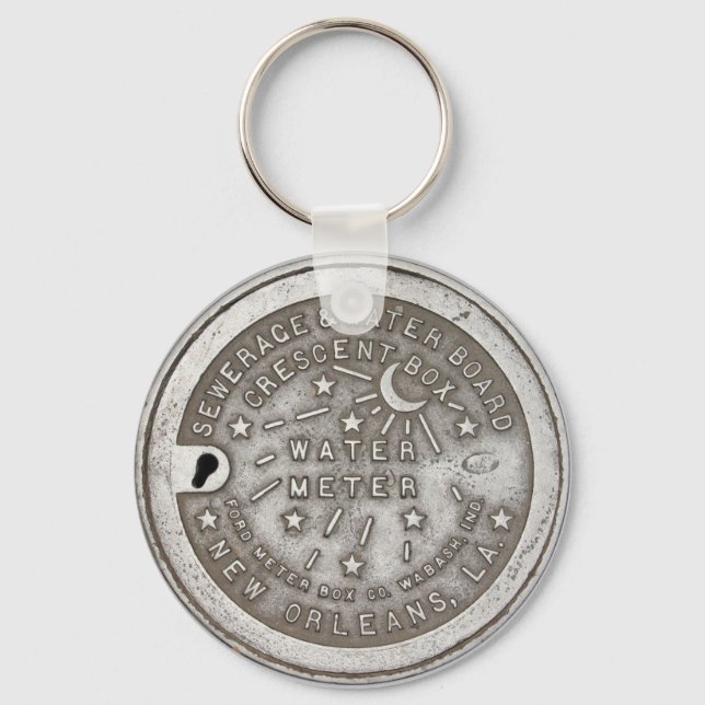 New Orleans Water Metre Cover Keychain (Back)