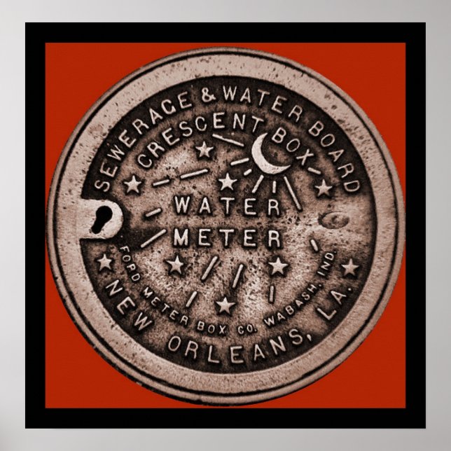 New Orleans Water Metre Wall Art (Front)