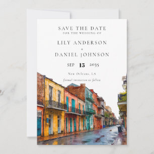 New Orleans Watercolor Destination Wedding Save The Date