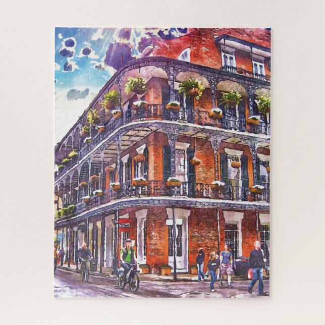 New Orleans Watercolor Iconic Architecture Jigsaw Puzzle (Vertical)