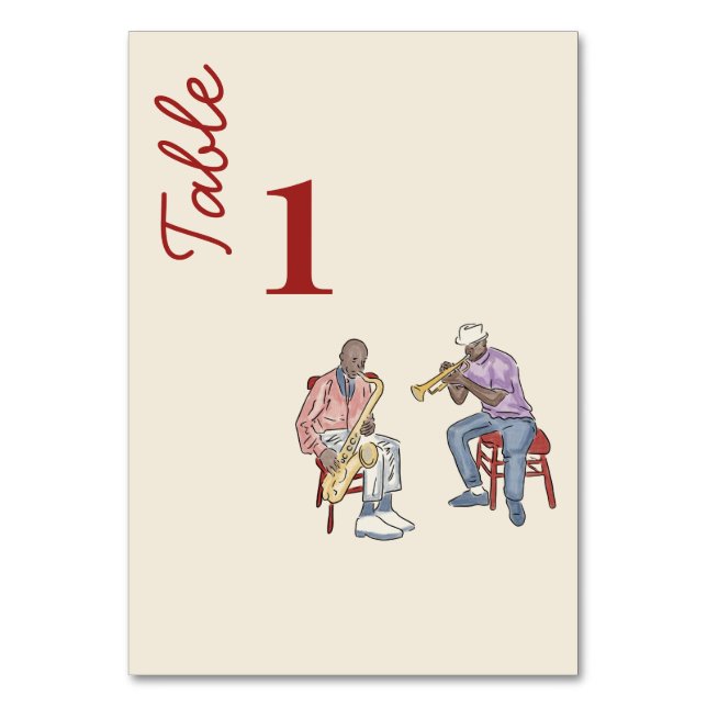 New Orleans  Watercolor  Table Number (Front)