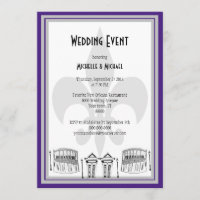 New Orleans Wedding Event Invite (purple/silver)