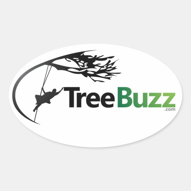 New Oval Sticker With TreeBuzz Logo (Front)