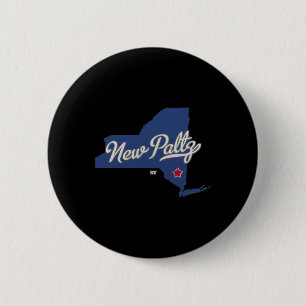 New Paltz New York Ny Map 2 Inch Round Button