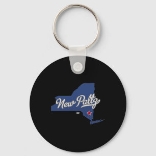 New Paltz New York Ny Map Keychain