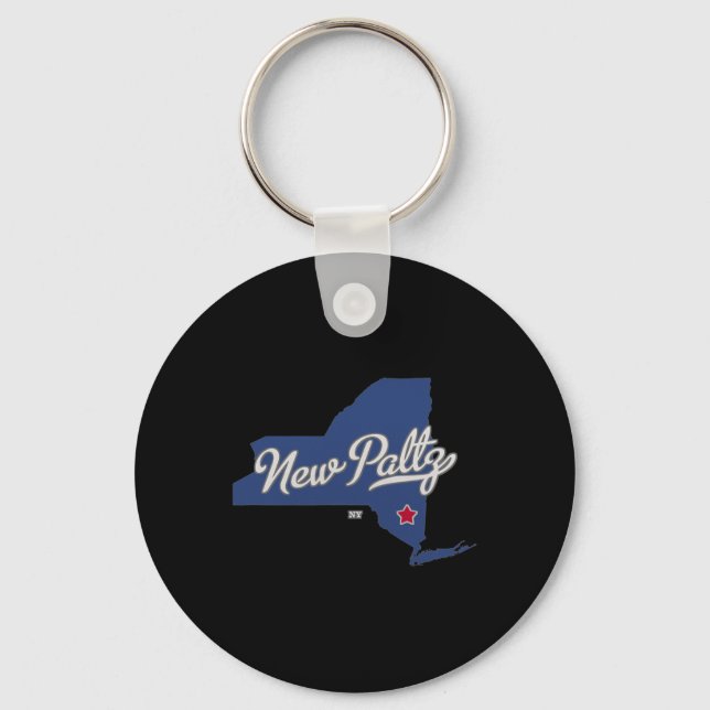 New Paltz New York Ny Map  Keychain (Front)