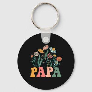 New Papa Wildflower First Birthday & Baby Show Keychain
