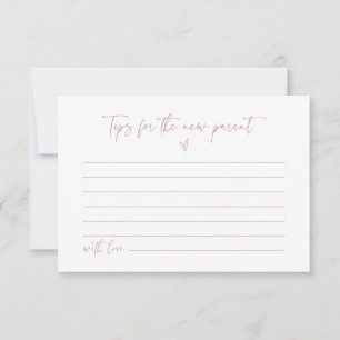 New Parent Tip Card Baby Shower Activity Game F201