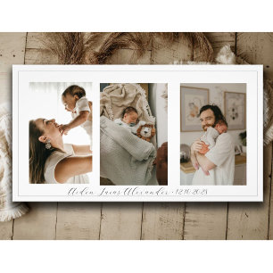 New Parents Baby 3 Photo Collage Personalized Print