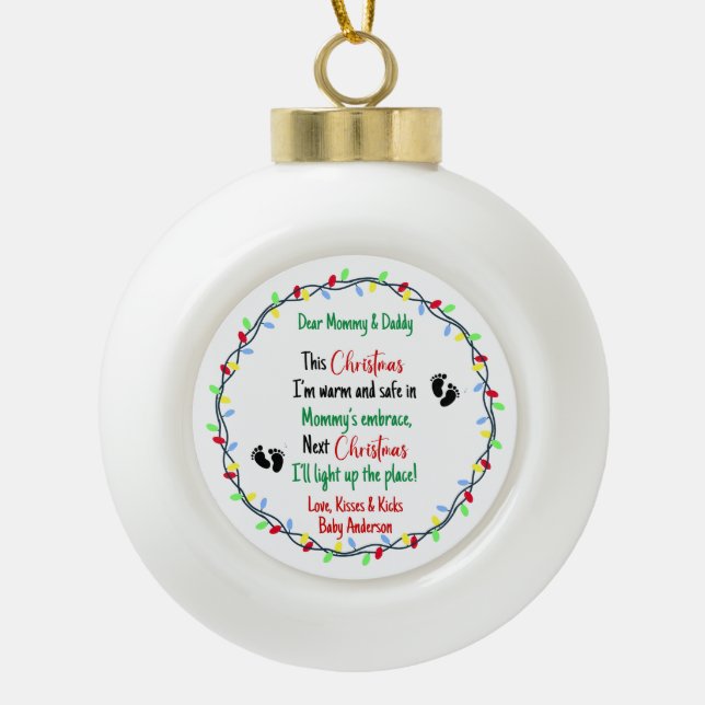  New Parents   Ceramic Ball Christmas Ornament (Front)