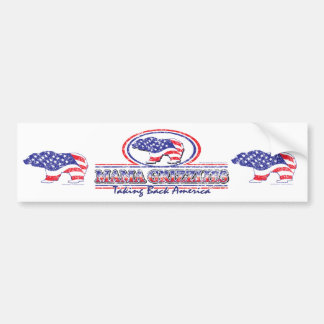 NEW-Patriotic-Grizzly Bumper Sticker