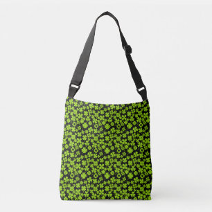 New pattern.Clover leaves 01 Black BG Crossbody Bag