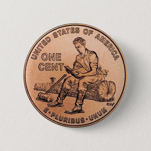 New Penny 1 2 Inch Round Button (Front)