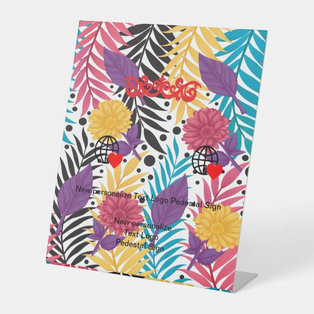 New personalize Text Logo Pedestal Sign (Front)