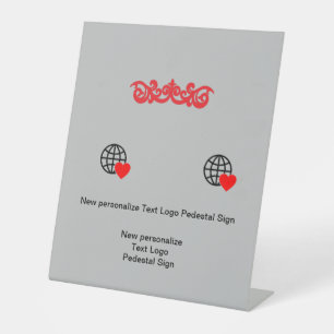 New personalize Text Logo Pedestal Sign
