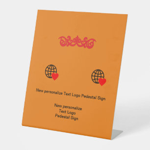New personalize Text Logo Pedestal Sign