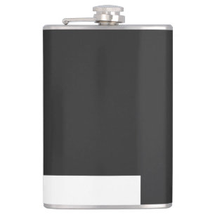 New Personalized a black and white photo of a cloc Hip Flask
