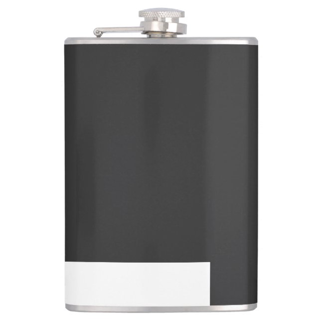 New Personalized a black and white photo of a cloc Hip Flask (Front)