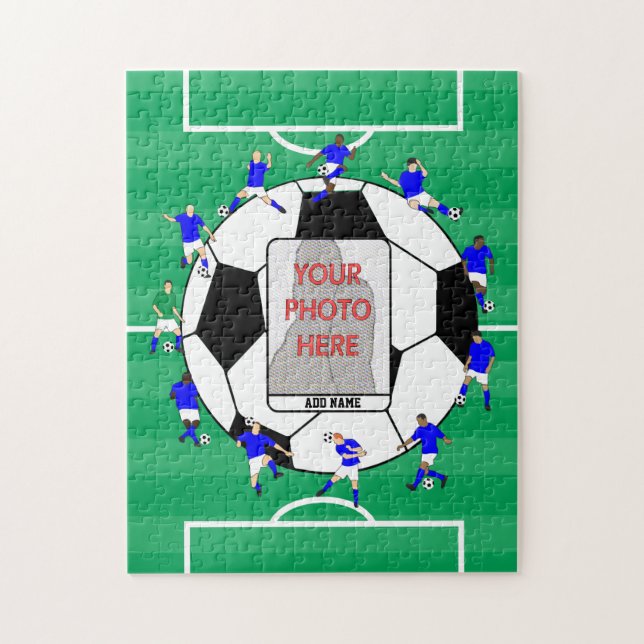 New Personalized Soccer Ball and Players Jigsaw Puzzle (Vertical)