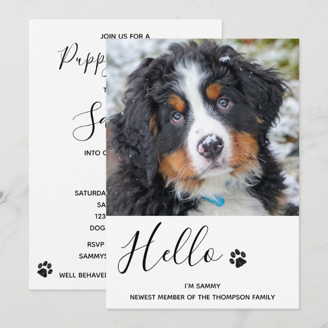 New Pet Dog Puppy Shower Party Invitation (Front/Back)