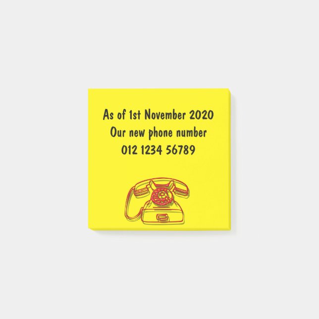new phone number post-it notes (Front)