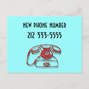 new phone number postcard
