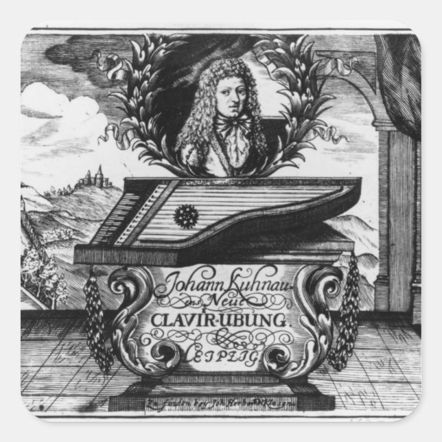 New Piano Practise, 1689 Square Sticker (Front)