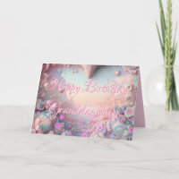  New Pink Stars Granddaughter Birthday Card