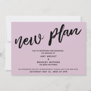 New Plan Postponed Wedding Light Mauve Pink Card