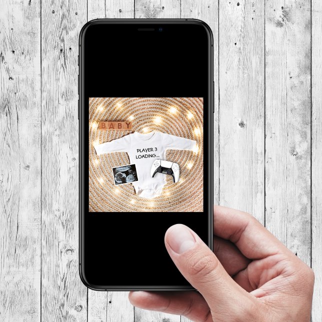 New Player Loading Funny Sonogram Photo Pregnancy Announcement (new player loading funny pregnancy announcement card sonogram ultrasound photo)