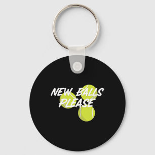 New Please Funny Tennis Keychain