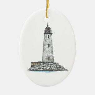 New Point Comfort Lighthouse Ceramic Ornament