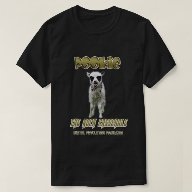 NEW!! Pookie Rock Casserole Black Tee Shirt (Design Front)