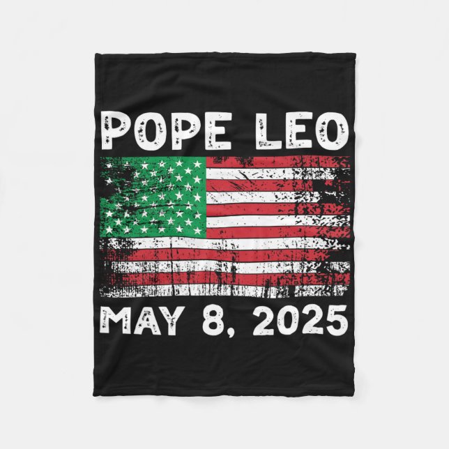 New Pope Leo  Fleece Blanket (Front)