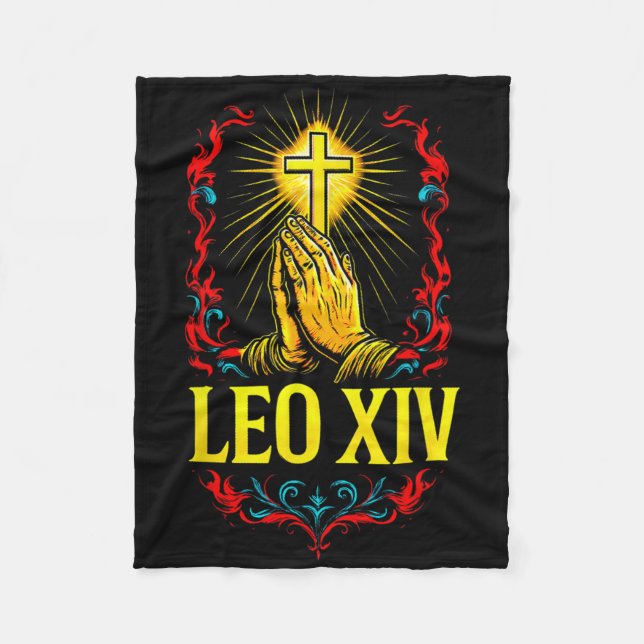 New Pope Leo Xiv  Fleece Blanket (Front)