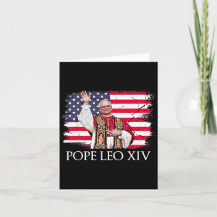 New Pope Leo Xiv Robert American Flag Card