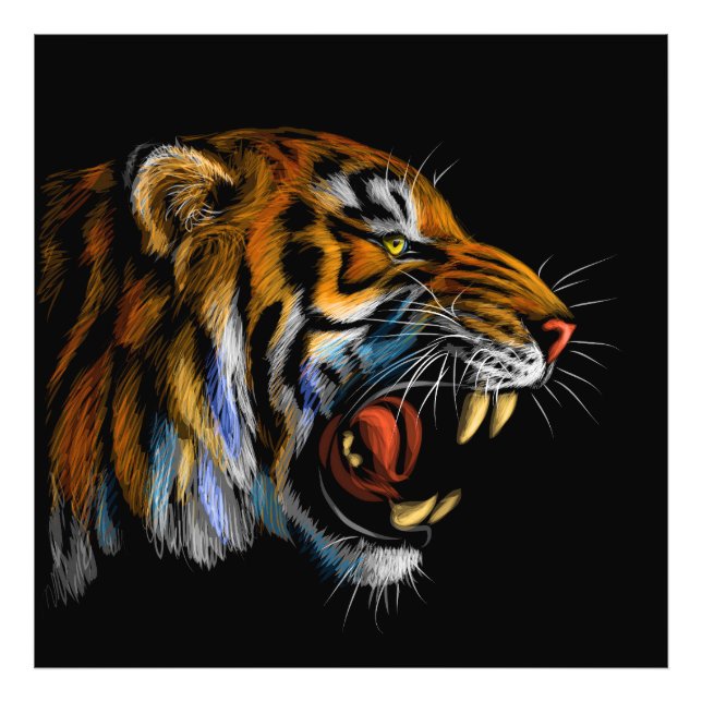 New POWERFUL TIGER  Photo Print (Front)