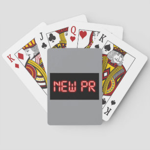New PR Running Milestone Red Neon Digital Effect Playing Cards
