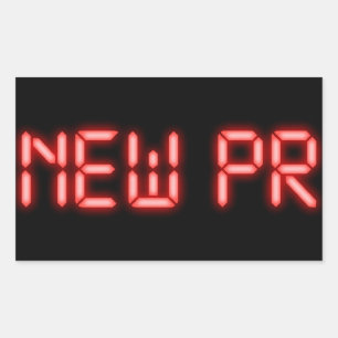 New PR Running Milestone Red Neon Digital Effect Sticker