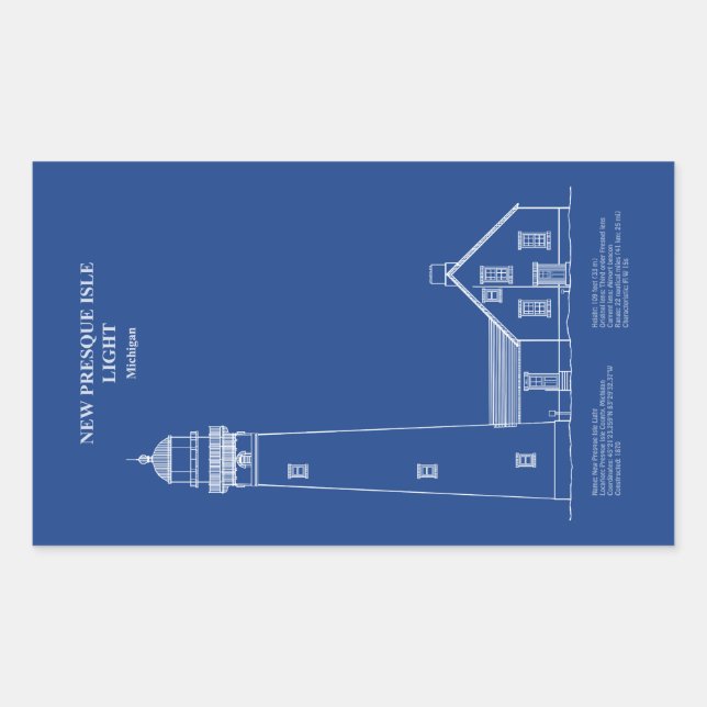 New Presque Isle Lighthouse - Michigan - AD Sticker (Front)