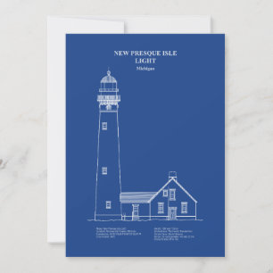 New Presque Isle Lighthouse - Michigan - AD Thank You Card