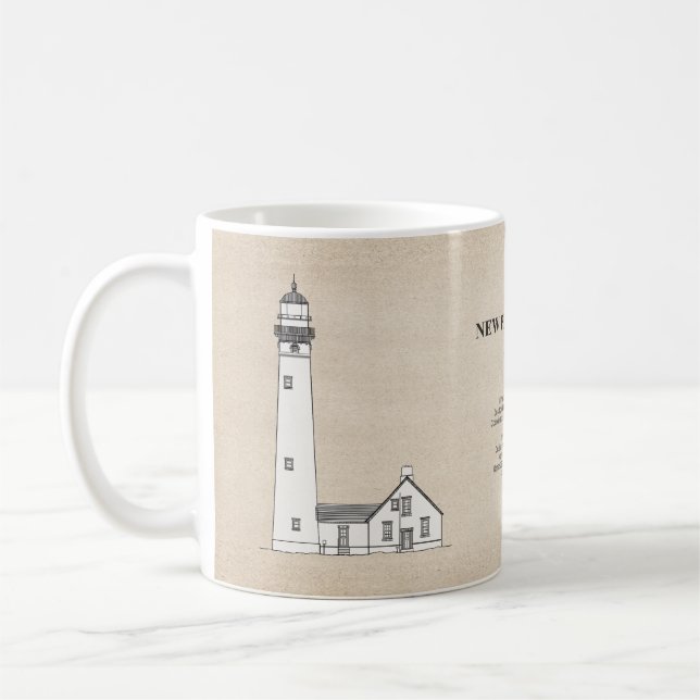 New Presque Isle Lighthouse - Michigan - SBD Coffee Mug (Left)