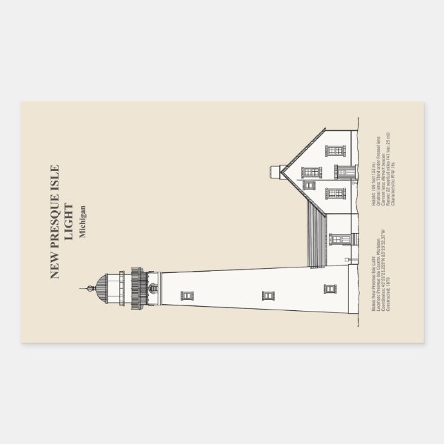 New Presque Isle Lighthouse - Michigan - SBD Sticker (Front)