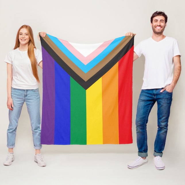 New Pride flag colours stripes window cling Fleece Blanket (In Situ)