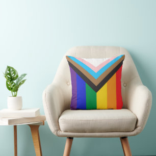 New Pride flag colours stripes window cling Throw Pillow