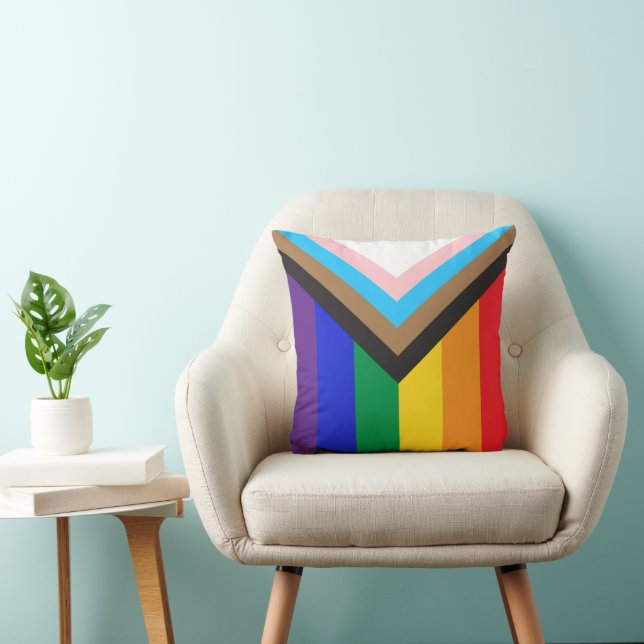 New Pride flag colours stripes window cling Throw Pillow (Chair)
