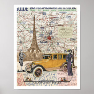 NEW PRINT VINTAGE PARIS, FRANCE MAP