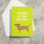 New Puppy Congrats Greeting Card<br><div class="desc">The perfect way to congratulate the owner of a puppy dog,  with the truth about their future.</div>