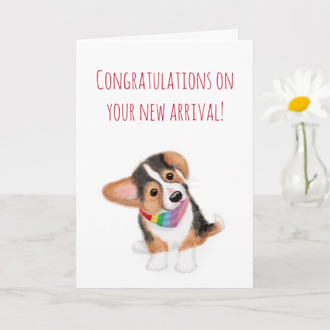 New puppy congratulations rainbow card (Small Plant)