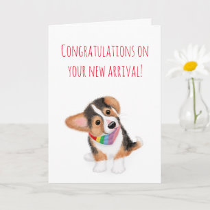 New puppy congratulations rainbow card